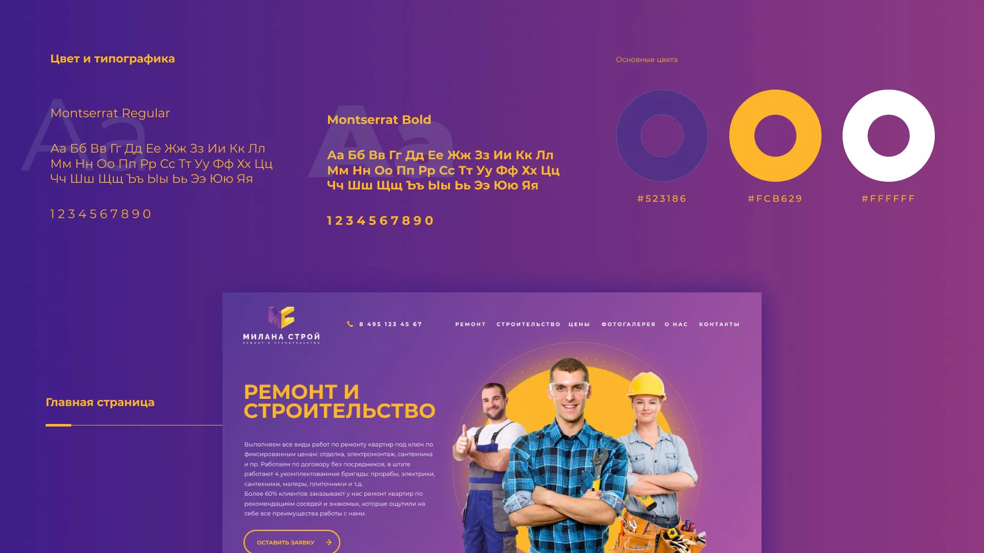 Разработка сайта строительной компании «Милана-Строй» в Курганинске